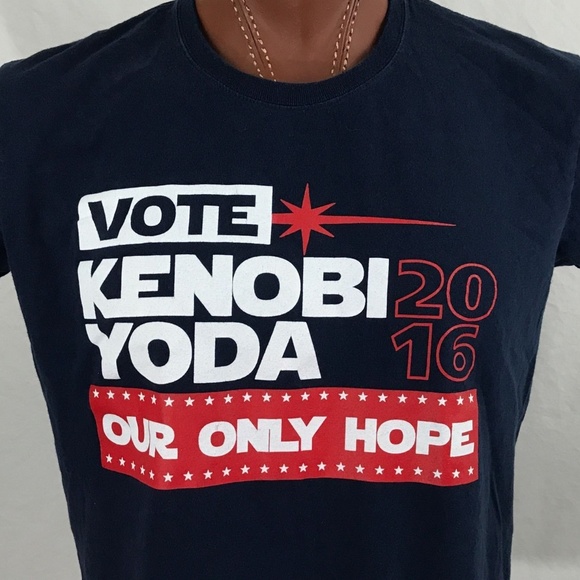Star Wars Vote Kenobi Yoda Our Only Hope Black XL - Picture 3 of 6
